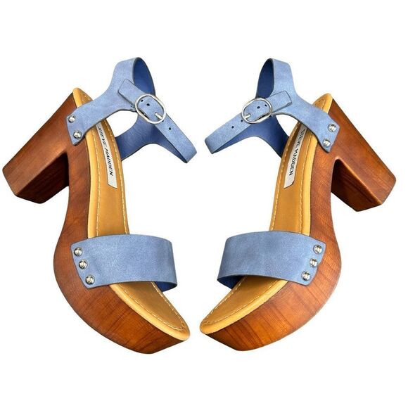 MADDEN GIRL Blue Women's Liftt Heeled Sandals Size 6.5 - Picture 7 of 17